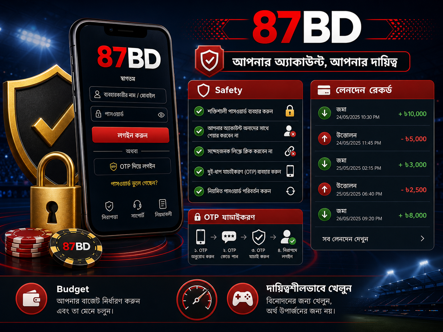 87BD নিরাপত্তা ও 18+ সতর্কতা